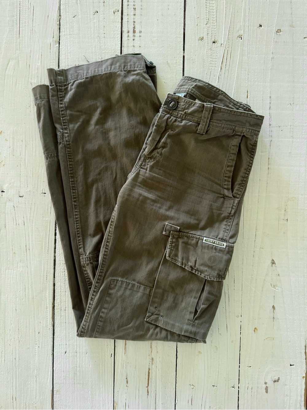 Vintage Lucky Brand Cargo Pants in Olive Y2K